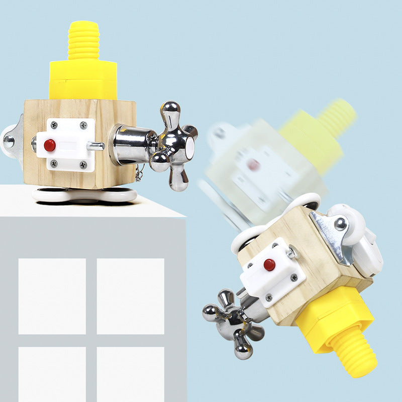Montessori Wooden Six-in-One Busy Block