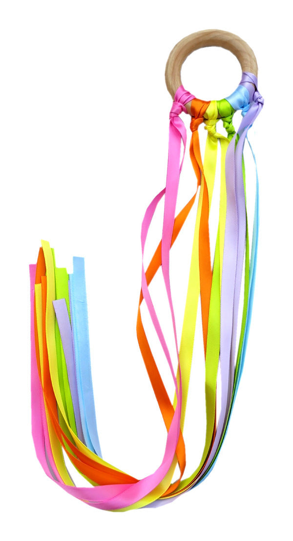 Montessori Wooden Rainbow Ribbon Toy