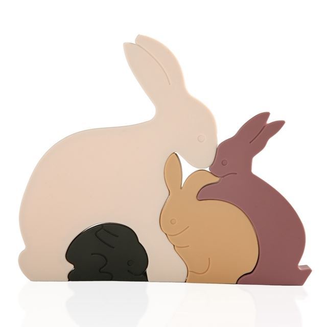 Montessori Rabbit and Bear Silicone Blocks