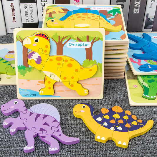 Montessori Wooden Dinosaur 3D Puzzle