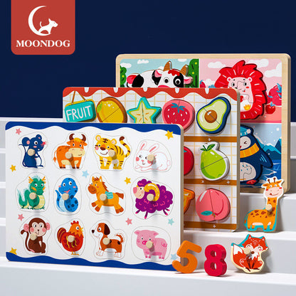 Montessori 3D Cartoon Wooden Puzzles