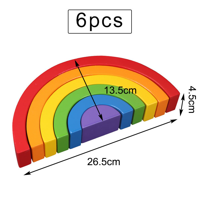 Montessori Rainbow Wooden Building Blocks