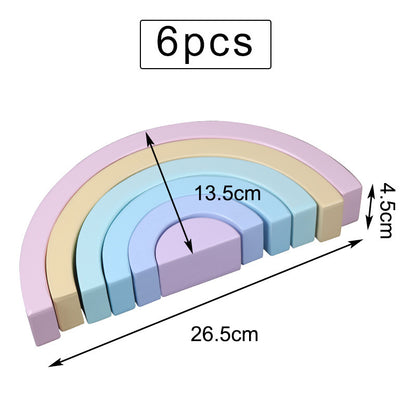 Montessori Rainbow Wooden Building Blocks
