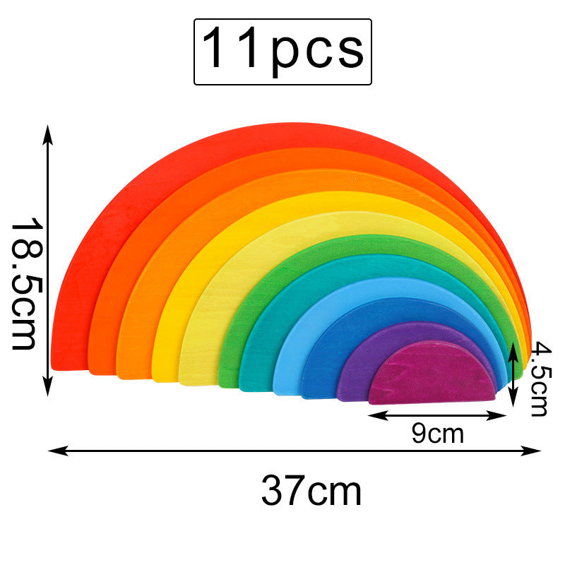 Montessori Rainbow Wooden Building Blocks