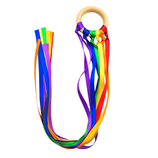 Montessori Wooden Rainbow Ribbon Toy