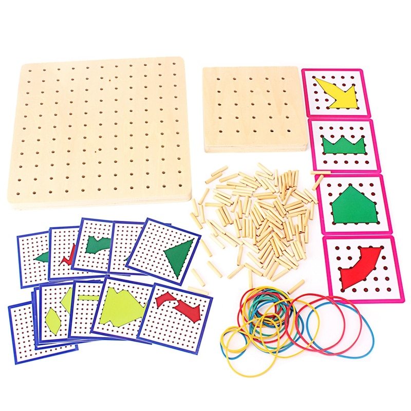 Montessori Geometric Shapes Nail Puzzle