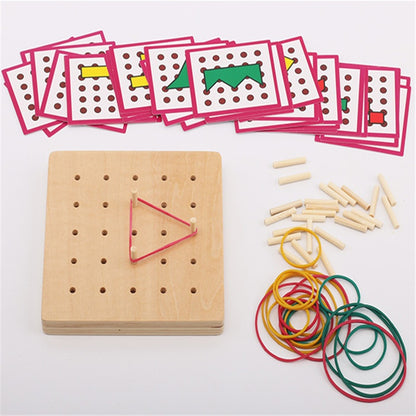 Montessori Geometric Shapes Nail Puzzle