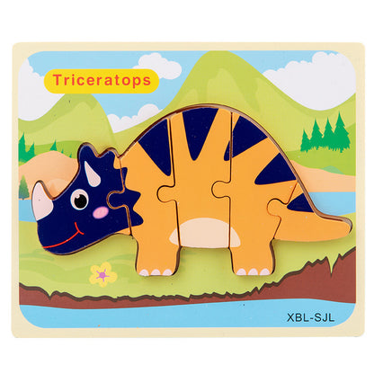 Montessori Wooden Dinosaur 3D Puzzle