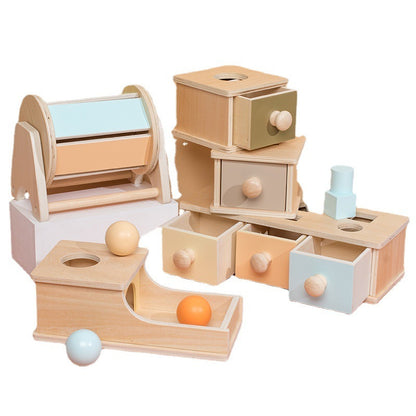 Montessori Wooden Target & Drawer Box