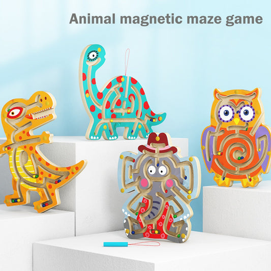 Montessori Wooden Animal Magnetic Maze