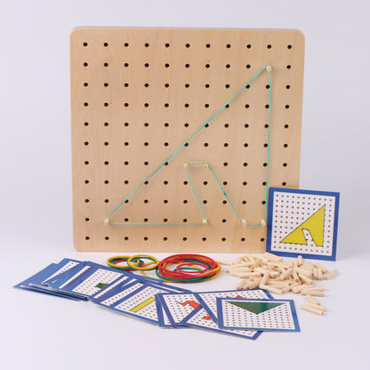 Montessori Geometric Shapes Nail Puzzle