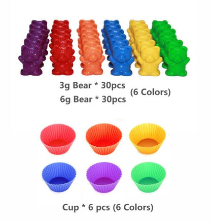 Montessori Color Bears and Cup Set