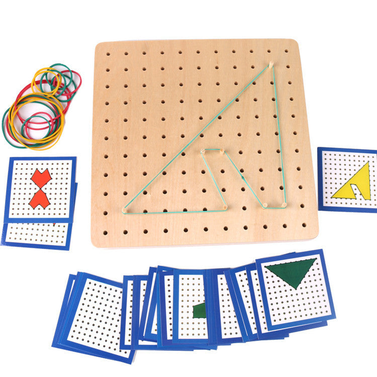 Montessori Geometric Shapes Nail Puzzle