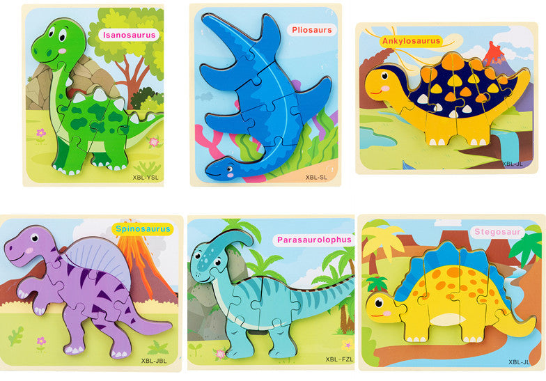 Montessori Wooden Dinosaur 3D Puzzle