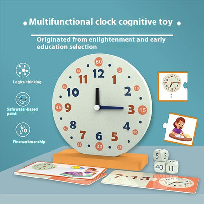 Montessori Wooden Multifunctional Learning Clock