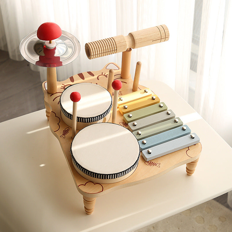 Montessori Multifunctional Wooden Drum