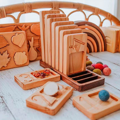 Montessori Wooden Counting Tray