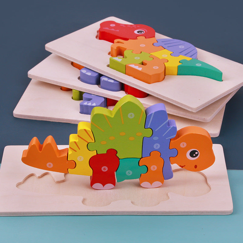 Montessori 3D Wooden Dinosaur Puzzles