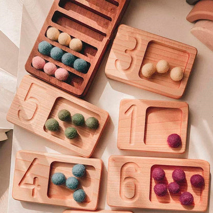 Montessori Wooden Counting Tray