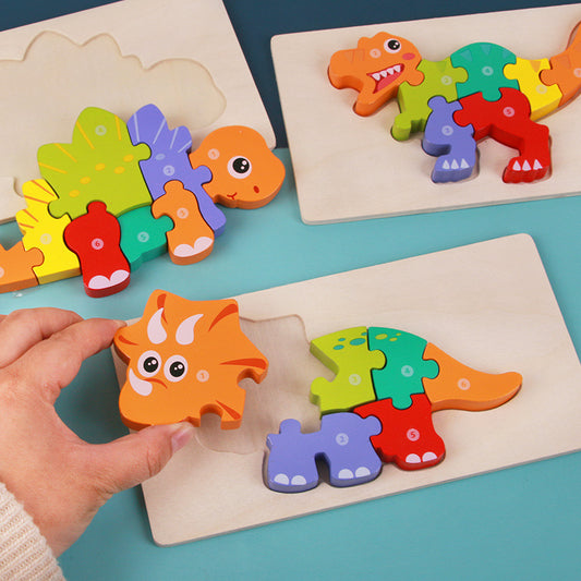 Montessori 3D Wooden Dinosaur Puzzles