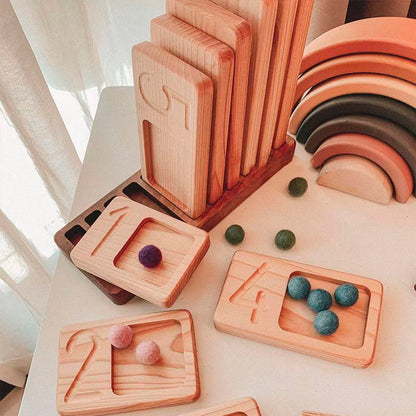 Montessori Wooden Counting Tray