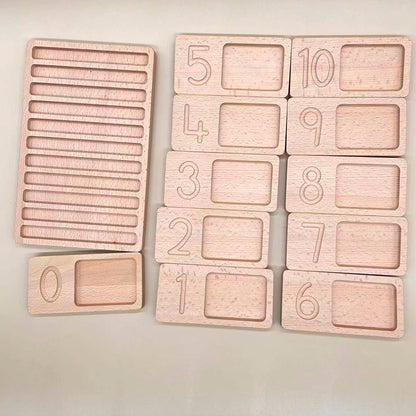 Montessori Wooden Counting Tray