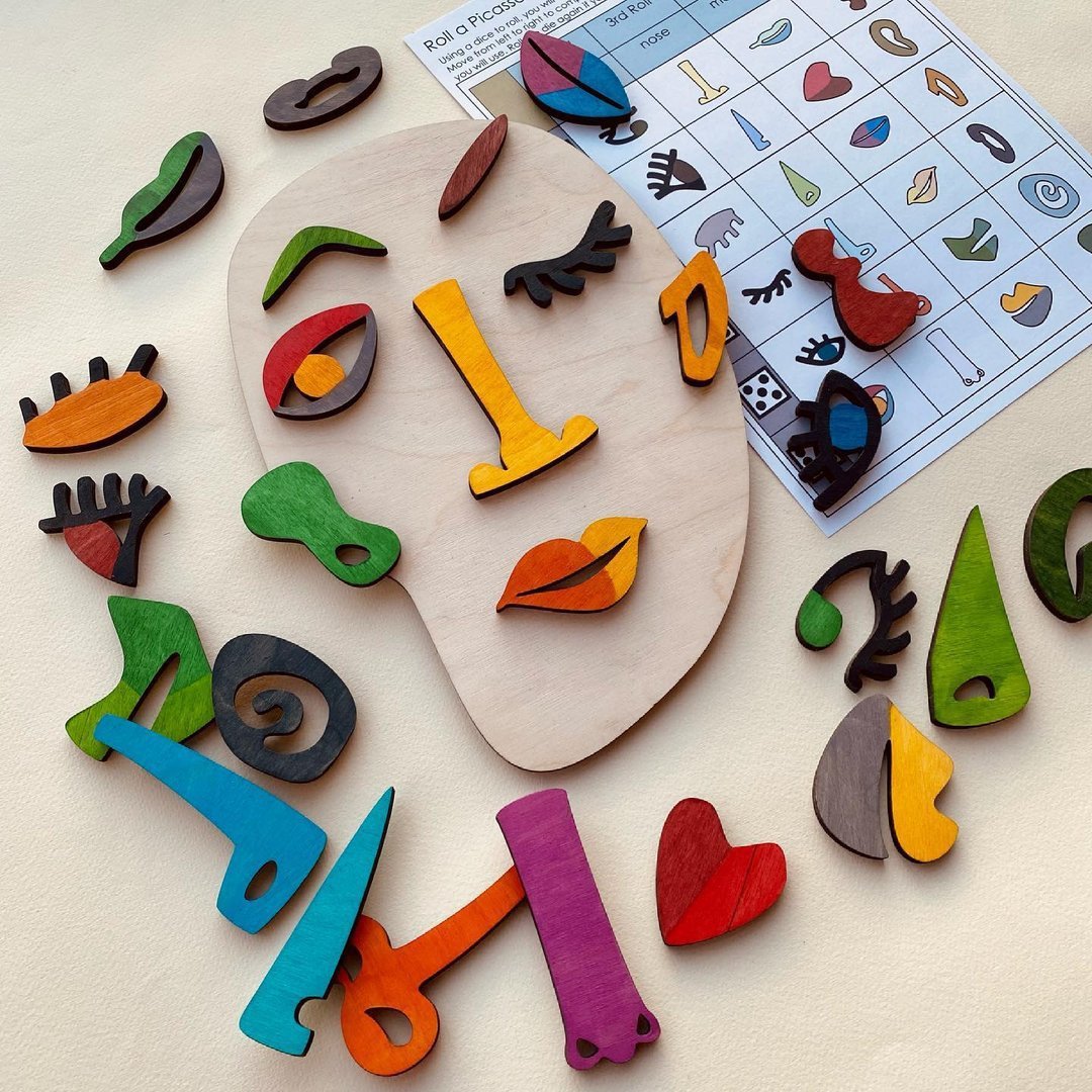 Montessori Wooden Face Puzzle Toy