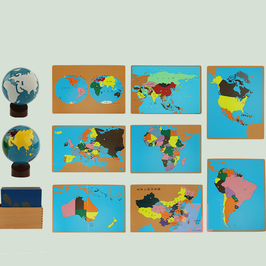 Montessori World Map Puzzle Panel