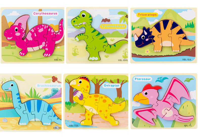 Montessori Wooden Dinosaur 3D Puzzle